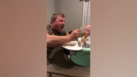 Funny daddy and cute babies moments