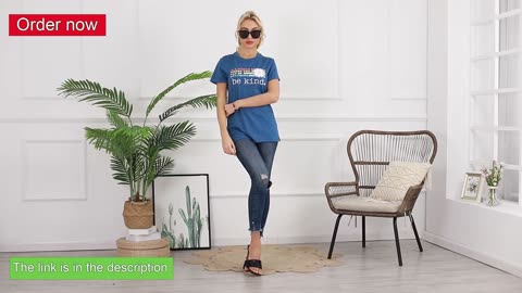 Fisoew Women's T-Shirt A World Where You Can Be Anything Be Kind Cute