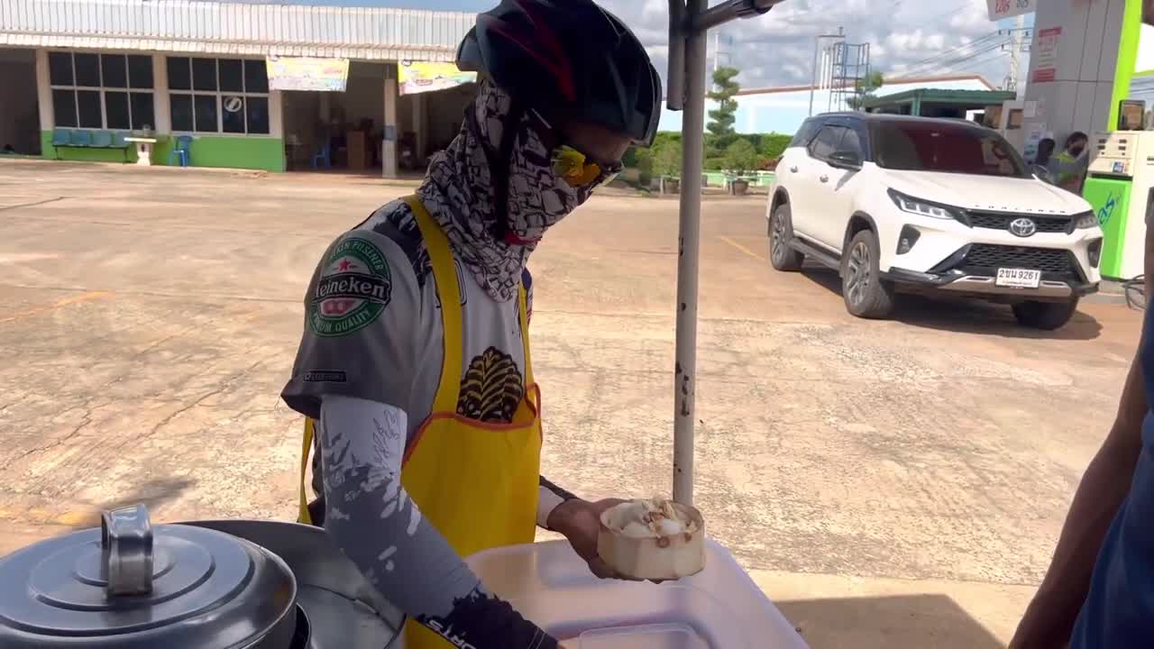 Coconut ice cream with real coconut meat.