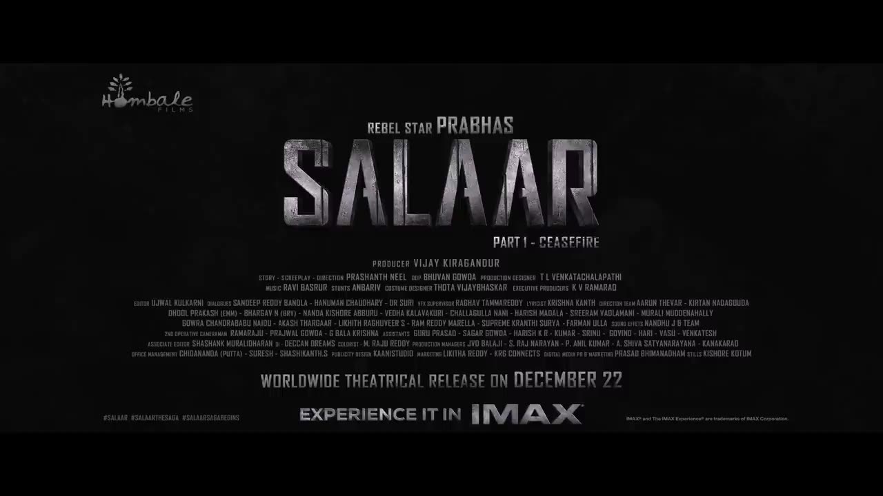 SALAAR TEASER | Prabhas | new movie .