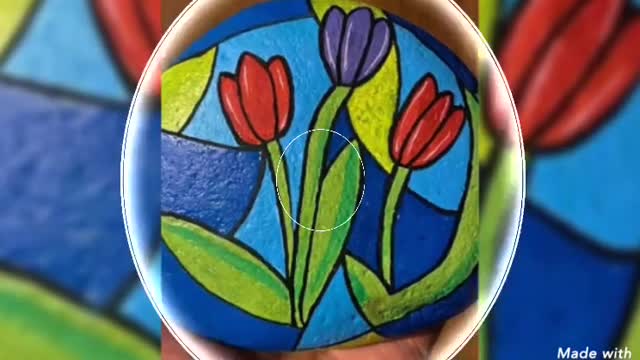 Unique floral & flower rock and stone painting ideas