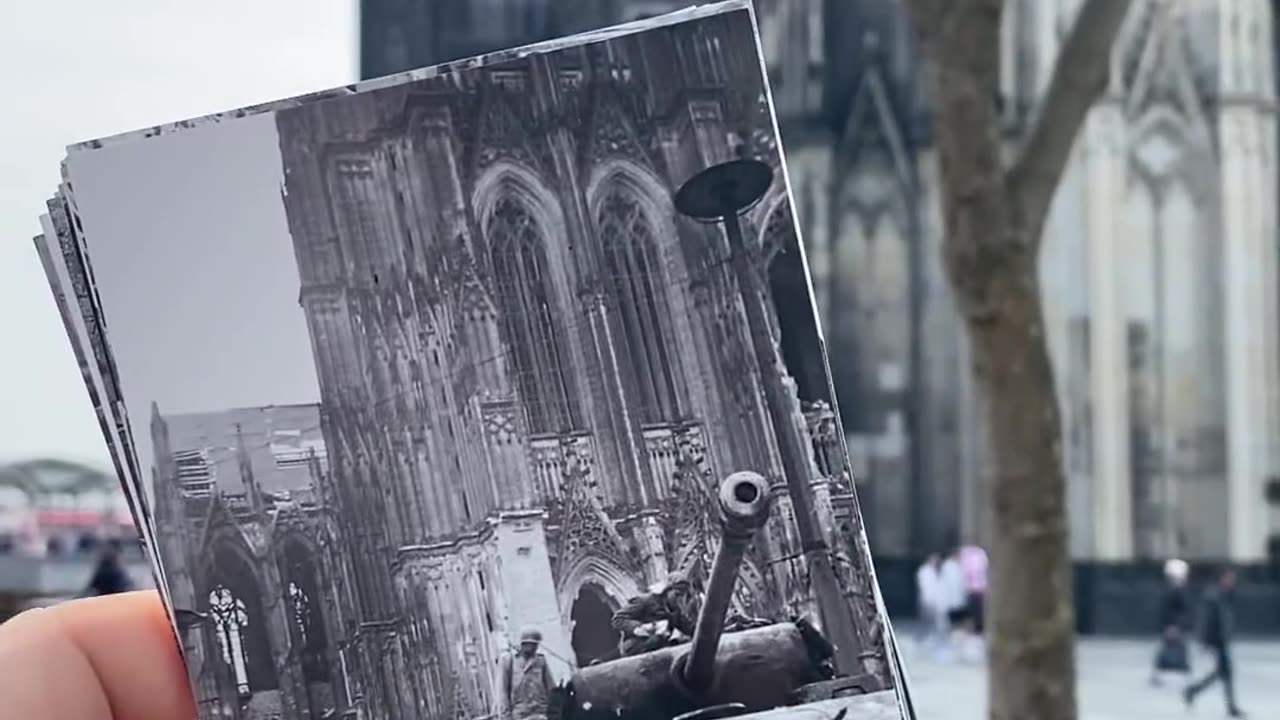 Checking out the Panther in Cologne in 1945