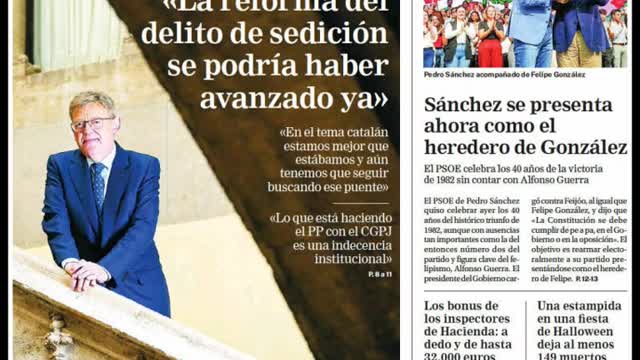 Domingo 30 Octubre 2022 Titulares Portadas Diarios Periódicos España Spain