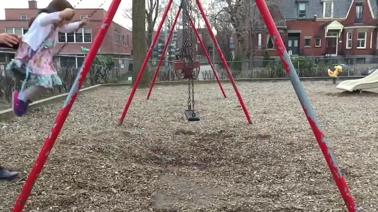 #Awesome perfects dad swing stunt at the park