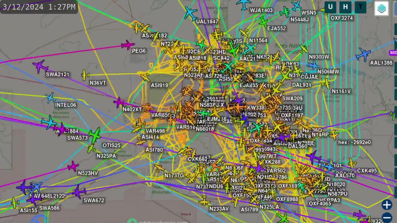 Phoenix AZ airplane mafias time lapse March 13th 2024