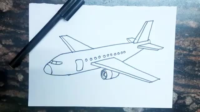 How to draw Aeroplane Drawing step by step