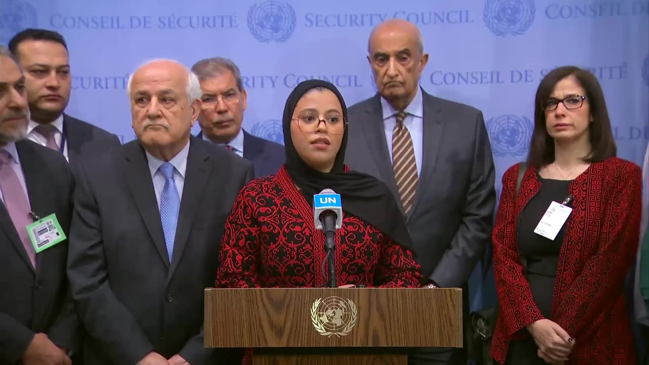 Palestinians on the situation in Gaza - Media Stakeout | Security Council | United Nations