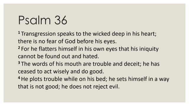 Daily Devotion Psalm 36