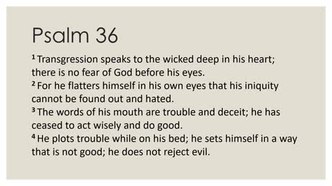 Daily Devotion Psalm 36