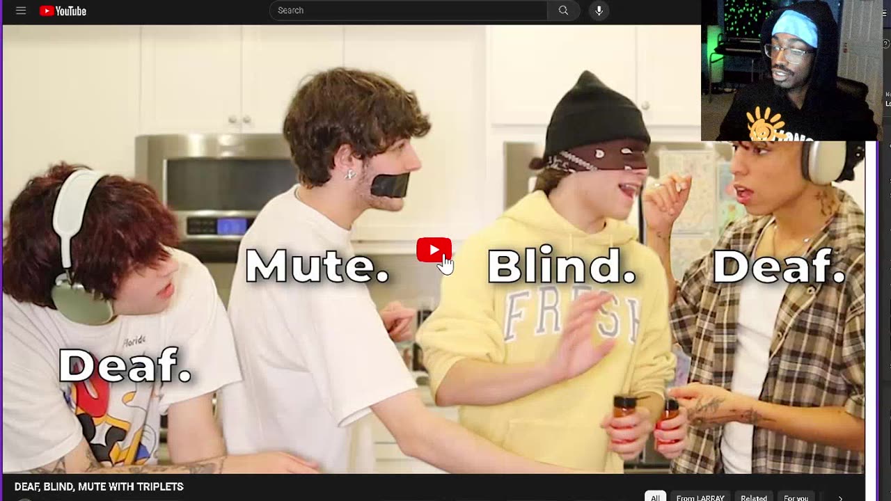 LARRAY DEAF, BLIND, MUTE WITH TRIPLETS iantheproducer tv reaction