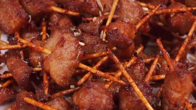 Toothpick meat] look drooling