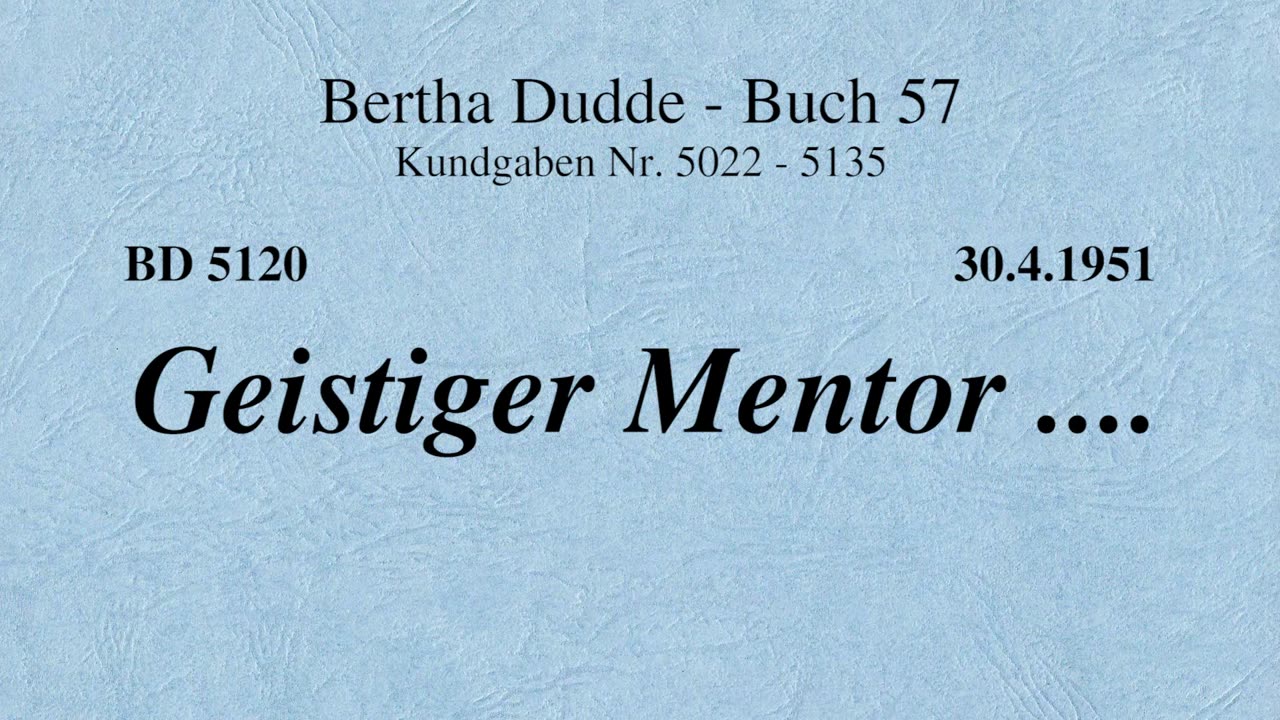 BD 5120 - GEISTIGER MENTOR ....