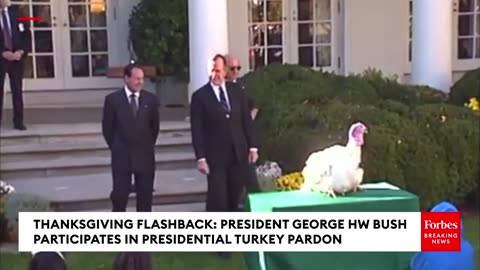 THANKSGIVING FLASHBACK- President George HW Bush Participates In Presidential Turkey Pardon