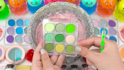 Satisfying Video Making Flower Rose Eyeshadow Slime Mixing Glitter Makeup Cosmetics