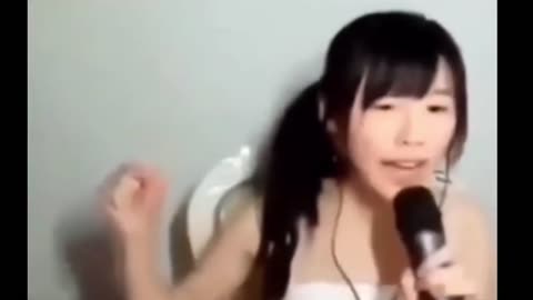 Asian girl singing erika