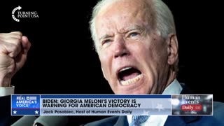 Jack Posobiec on Biden saying that Giorgia Meloni's victory is a warning for American Democracy