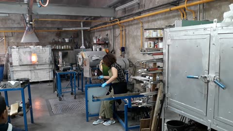 blowing glass