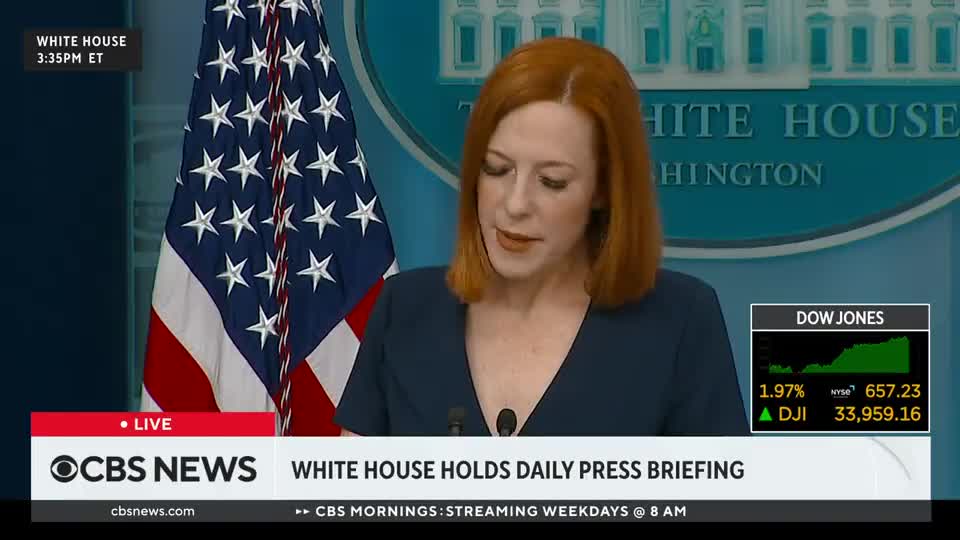 Reporter to Psaki: "Can you say is it the policy goal of the United States for Ukraine to defeat Russia?"