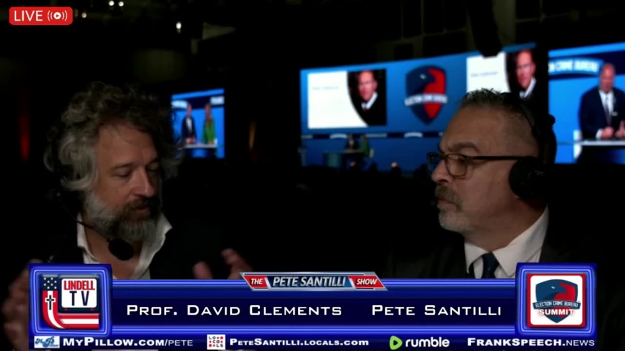 PROF. DAVE CLEMENTS JOINS PETE SANTILLI AT THE ELECTION CRIME SUMMIT DESK ON DAY 1