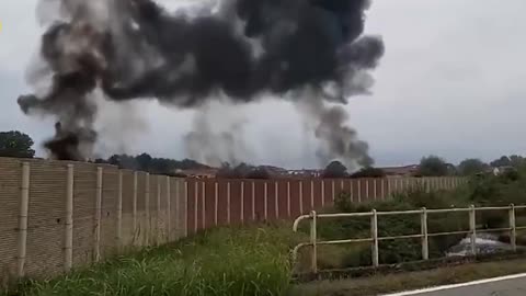 Italian air force aircraft crashes during an acrobatic exercise