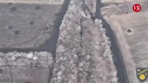 Russians come under drone fire after stationing their equipment and infantry in forest