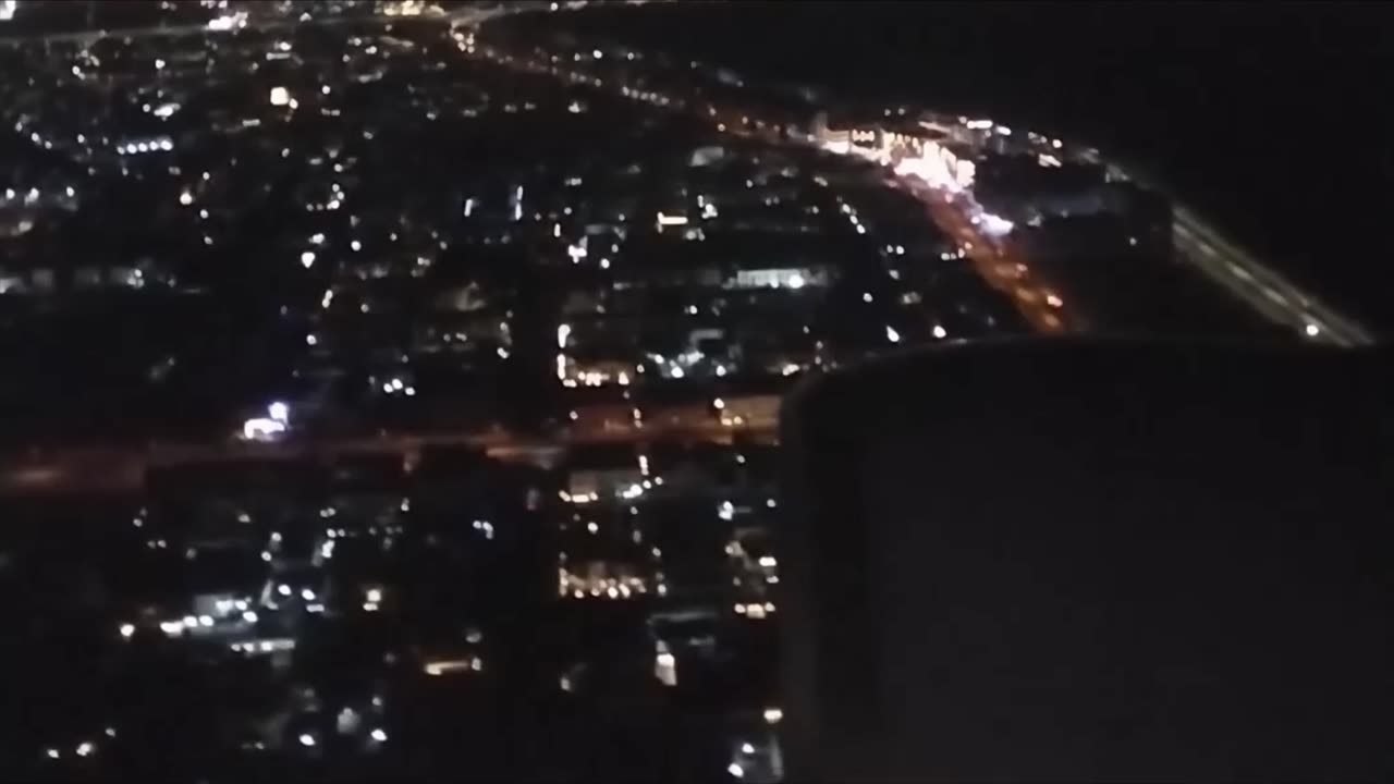 Night landing at Dubai International Airport