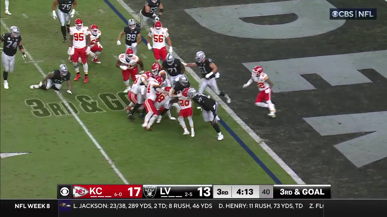 The Las Vegas Raiders On US Sports: Kansas City Chiefs vs. Las Vegas Raiders Week 8 Game Highlights