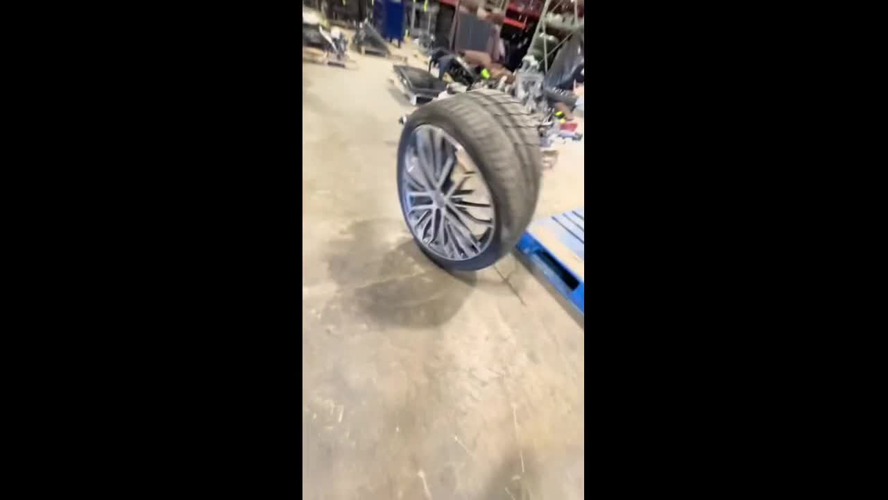 A deformed car tire