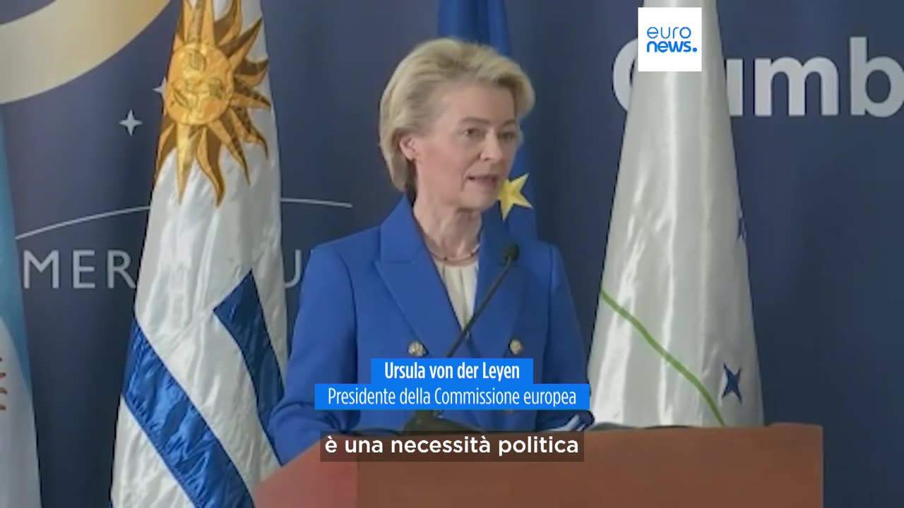 NOTIZIE DAL MONDO UE-Mercosur,raggiunto accordo commerciale per il libero scambio.La Commissione UE e i Paesi del Mercosur hanno annunciato la conclusione di un accordo che dà il via libera al libero scambio che riguarda 780 milioni di persone