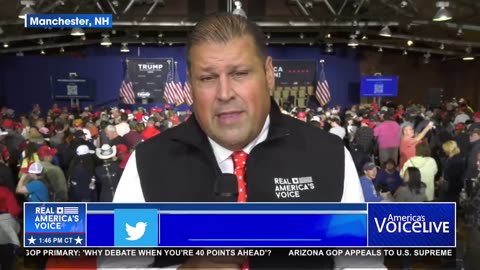 We’re Reporting LIVE from The Armory in NH, Where President Trump Will Be Speaking Soon