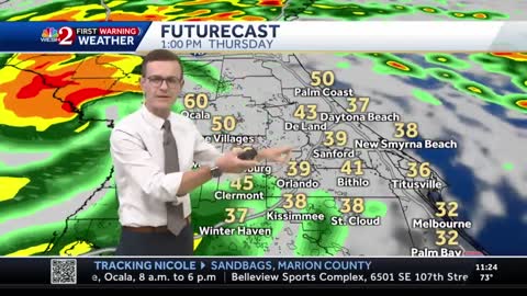 Tracking Tropical Storm Nicole 11 a.m. Wednesday