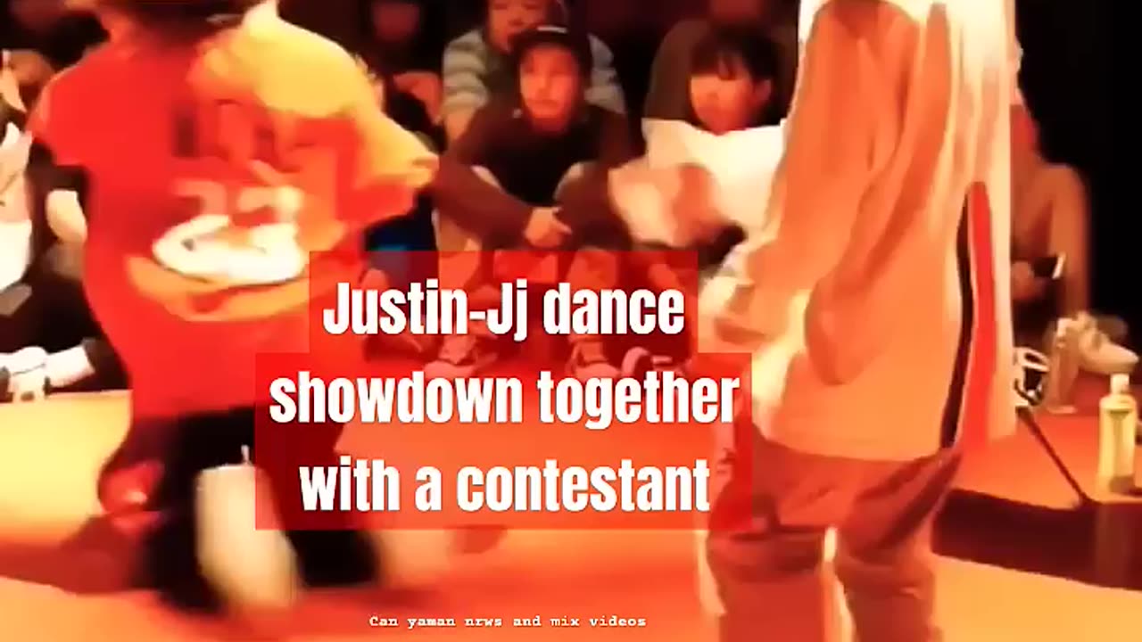 justin-Jj #danceshowdown with a contestant.😎🆒