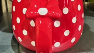 Disney Parks Minnie Mouse Red with White Polka Dots Ceramic Mug with Bow on Handle #shorts