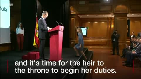 Spain's princess delivers her first speech - BBC News