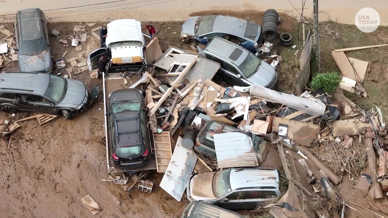 Drone captures Helene aftermath in Asheville, North Carolina | USA TODAY