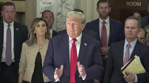 Donald Trump speaks at fraud case in New York