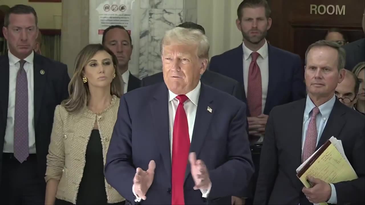 Donald Trump speaks at fraud case in New York