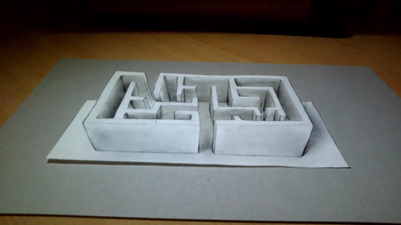 Trick Art Drawing A 3D Labyrinth Illusion