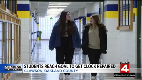 Clawson students reach goal to have downtown clock repaired