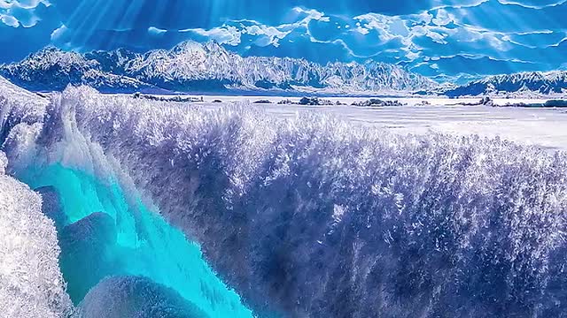 Snowy view of Lake Serimu