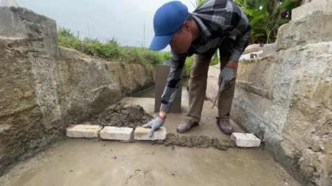 Unique mini-hydroelectric construction with one turbine and two units