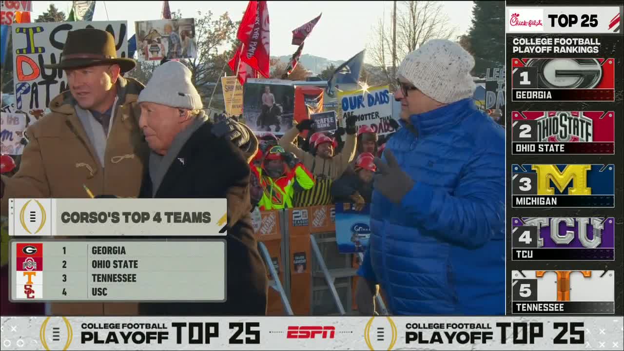 LEE CORSO LISTS HIS TOP 4 CFP TEAMS