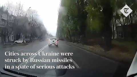 Ukraine war: Moment Russian missile hits Dnipro during rush hour