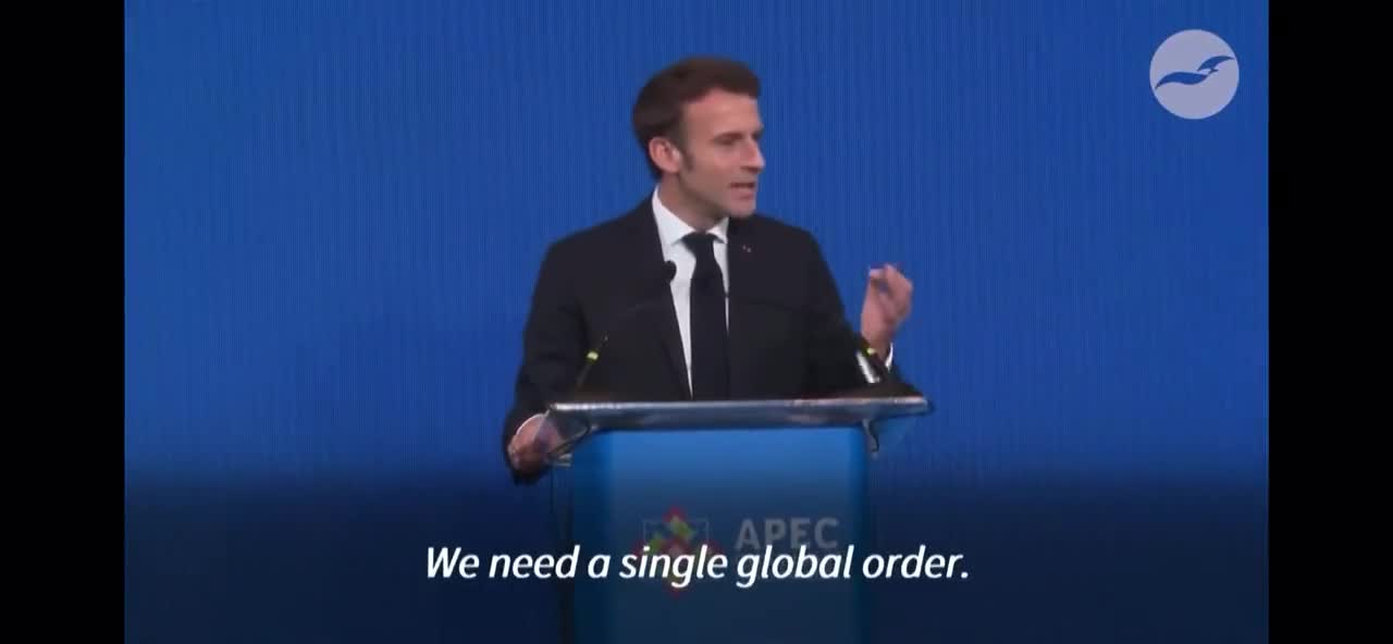 President of France Emmanuel Macron calls for single world order