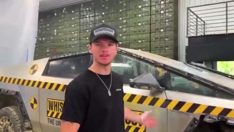 Guy Tries destroying Elonmusk ’s “cybertruck” to prove Ford's Pick Up is better