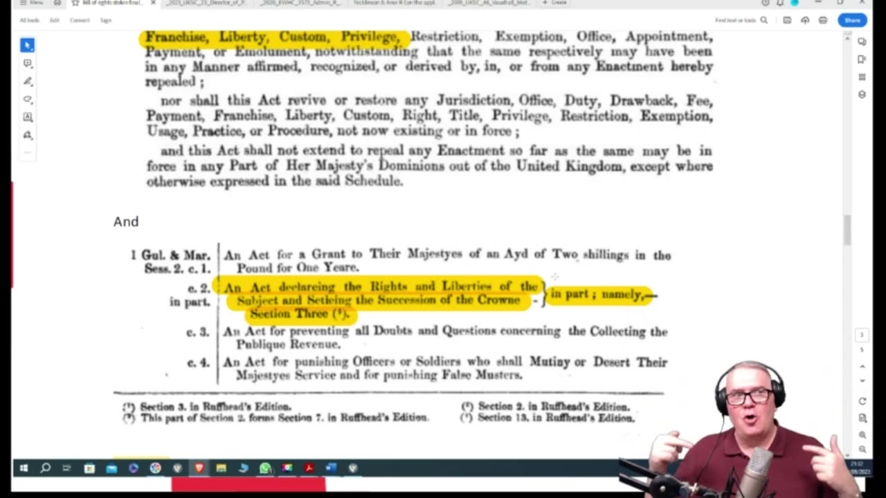 A CONVENTION RIGHT - A CONVENTION PARLIAMENT - THE ENGLISH BILL OF RIGHTS 1688