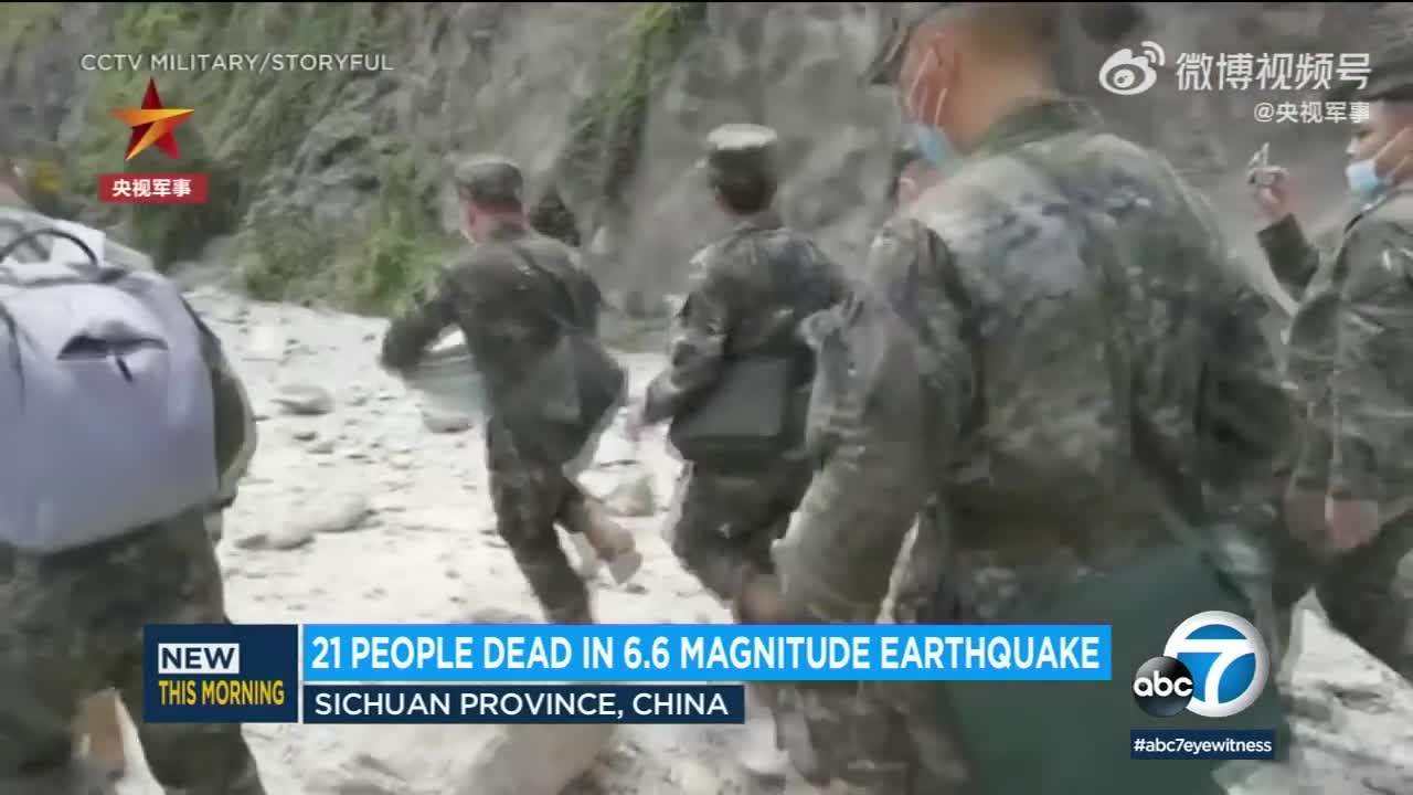 6.8 magnitude earthquake in China leaves 21 dead, triggers landslides l ABC7