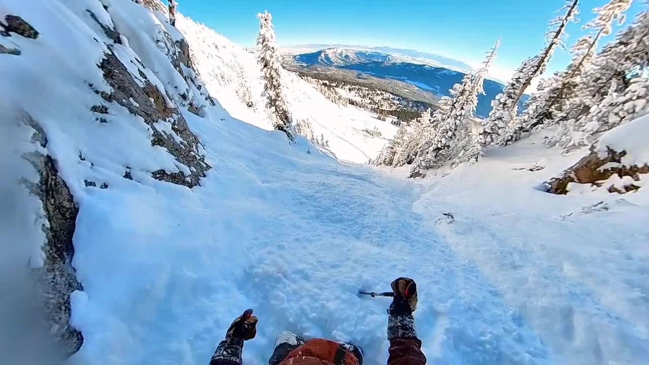 Backcountry Couloir Skiing- Bridger Bowl Montana