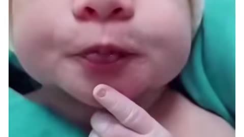 Cute baby kiss