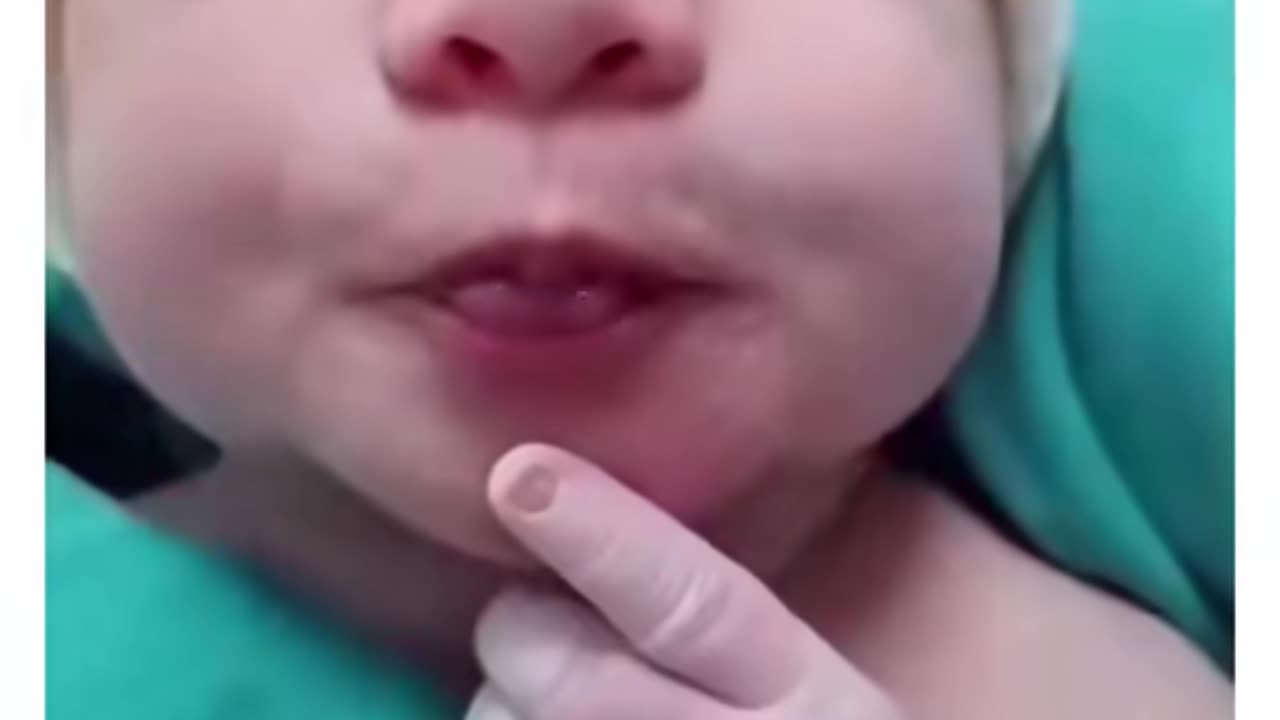 Cute baby kiss